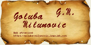 Goluba Milunović vizit kartica